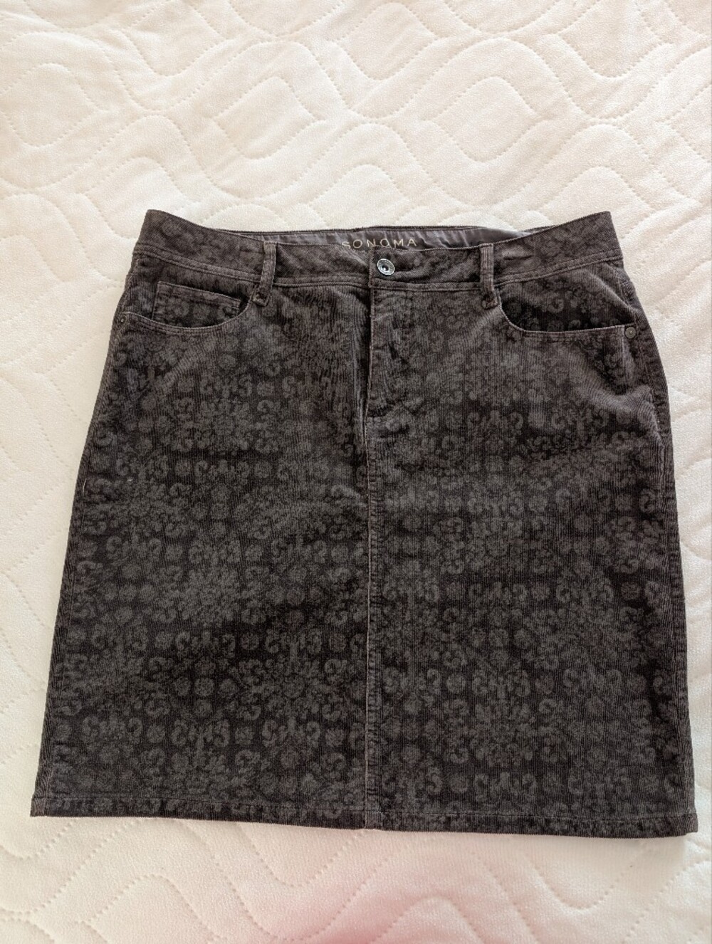 Sonoma Gray Floral Print Skirt